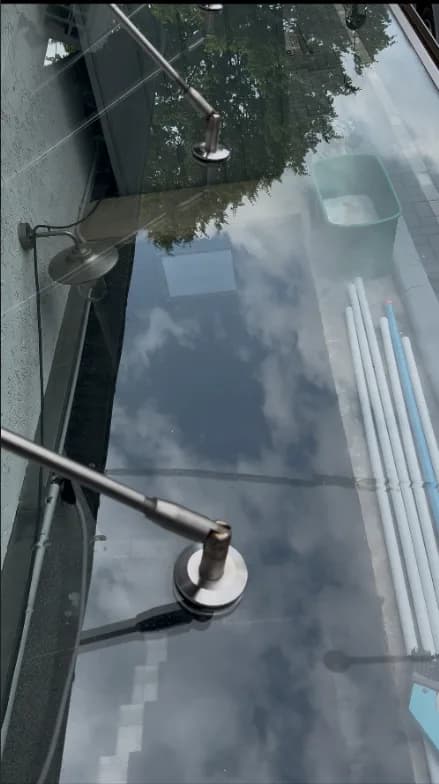 Professionell gereinigte Glasfläche