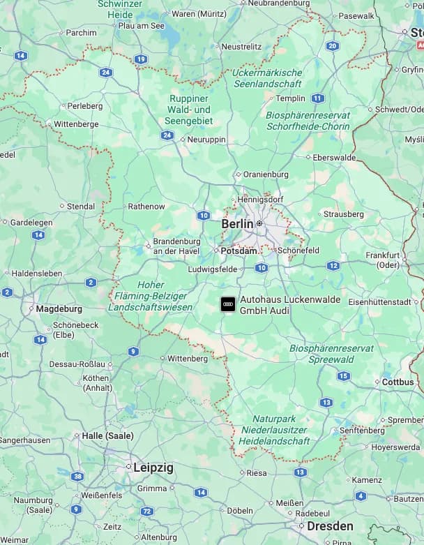 Karte des Einsatzgebiets in Brandenburg